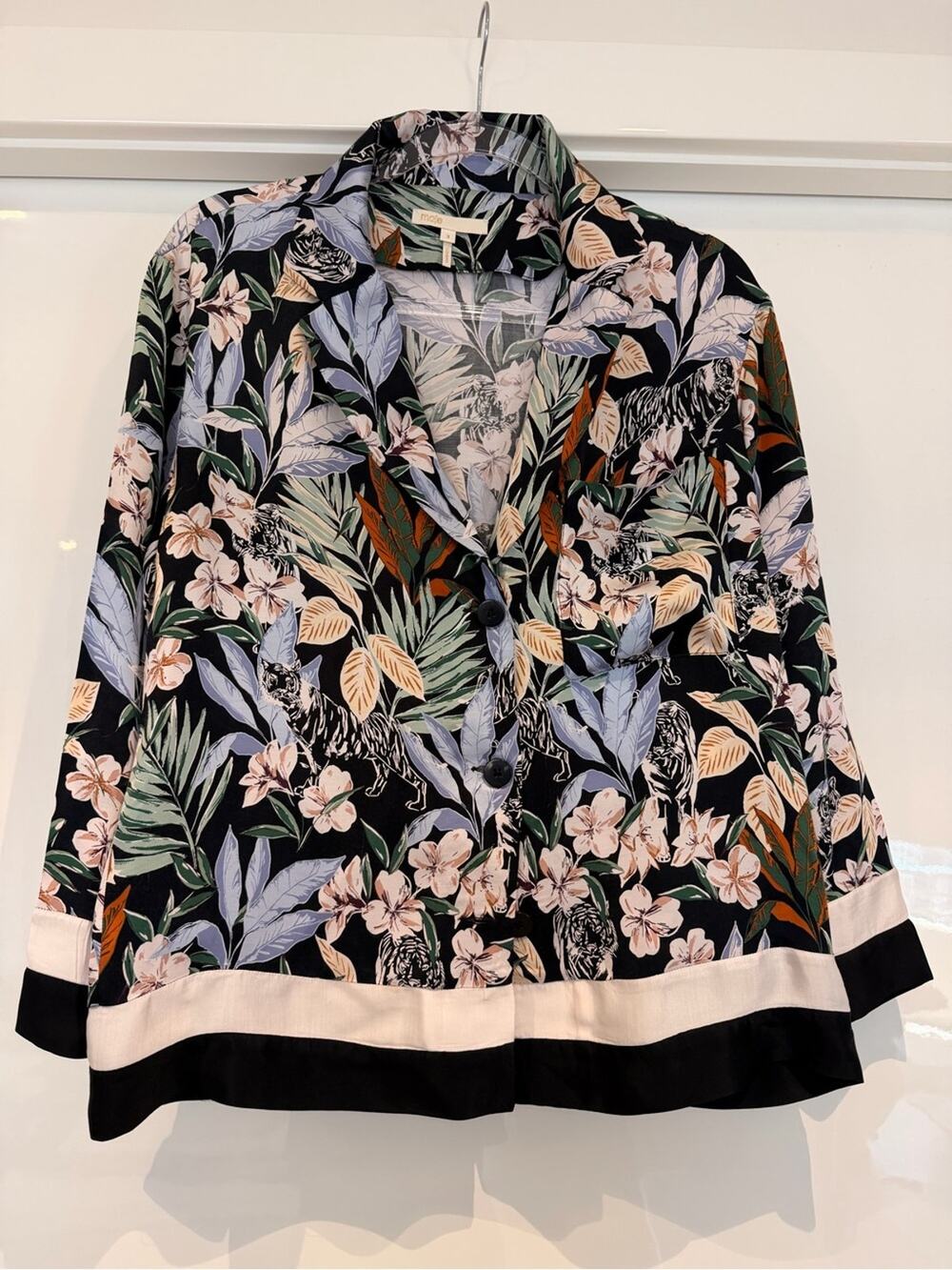 Maje Icione Floral tiger print blazer & maching shorts set